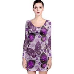 Butterflies Butterfly Insect Animal Nature Long Sleeve Bodycon Dress