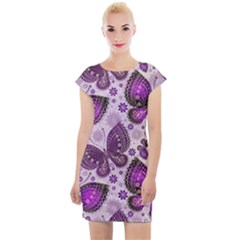 Butterflies Butterfly Insect Animal Nature Cap Sleeve Bodycon Dress by Maspions