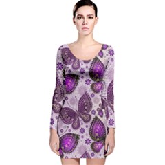 Butterflies Butterfly Insect Animal Nature Long Sleeve Velvet Bodycon Dress