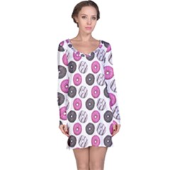 Pattern Seamless Design Decorative Long Sleeve Nightdress