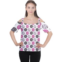 Pattern Seamless Design Decorative Cutout Shoulder T-shirt