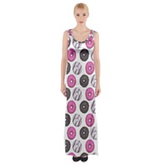 Pattern Seamless Design Decorative Thigh Split Maxi Dress