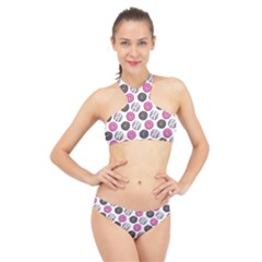 Pattern Seamless Design Decorative High Neck Bikini Set