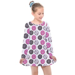 Pattern Seamless Design Decorative Kids  Long Sleeve Dress