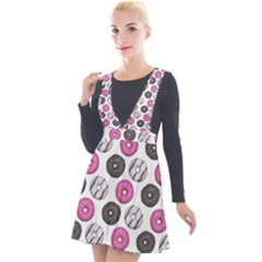 Pattern Seamless Design Decorative Plunge Pinafore Velour Dress