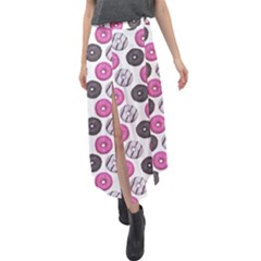 Pattern Seamless Design Decorative Velour Split Maxi Skirt