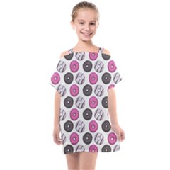 Pattern Seamless Design Decorative Kids  One Piece Chiffon Dress