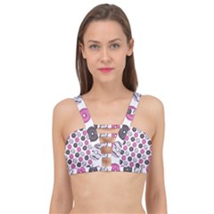 Pattern Seamless Design Decorative Cage Up Bikini Top