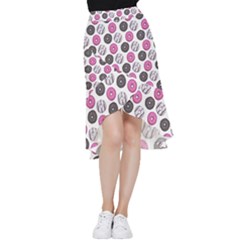 Pattern Seamless Design Decorative Frill Hi Low Chiffon Skirt