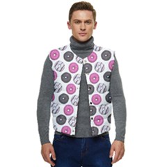 Pattern Seamless Design Decorative Men s Button Up Puffer Vest	