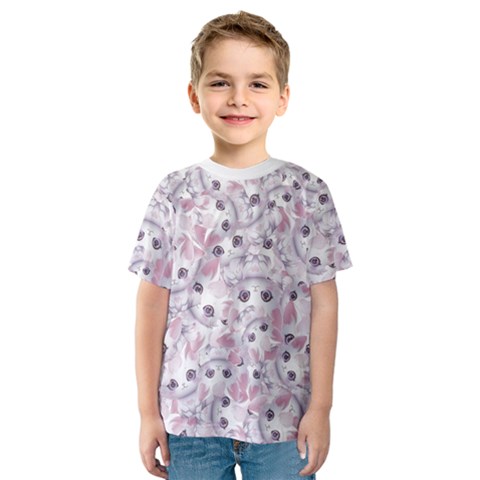 Sweet Kawaii Kitty Pattern (ai) Bk Kids  Sport Mesh T-shirt by dflcprintsclothing