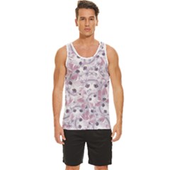 Sweet Kawaii Kitty Pattern (ai) Bk Men s Wide Collar Tank Top by dflcprintsclothing