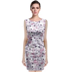 Sweet Kawaii Kitty Pattern (ai) Bk Sleeveless Velvet Midi Dress