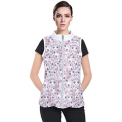 Sweet Kawaii Kitty Pattern (ai) Bk Women s Puffer Vest