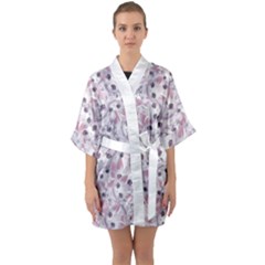 Sweet Kawaii Kitty Pattern (ai) Bk Half Sleeve Satin Kimono 