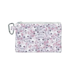 Sweet Kawaii Kitty Pattern (ai) Bk Canvas Cosmetic Bag (small) by dflcprintsclothing