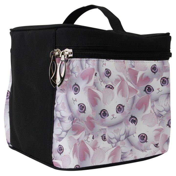 Sweet Kawaii Kitty Pattern (ai) Bk Make Up Travel Bag (Big)