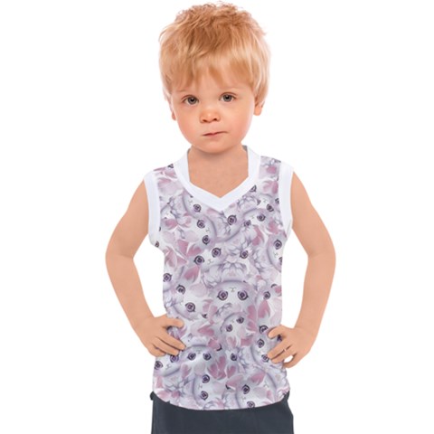 Sweet Kawaii Kitty Pattern (ai) Bk Kids  Sport Tank Top by dflcprintsclothing