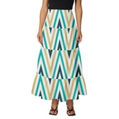 Zigzag01 Tiered Ruffle Maxi Skirt