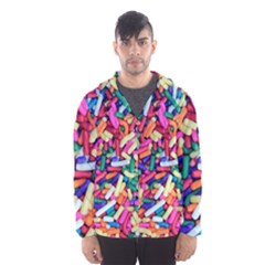 Colorful Candy Texture, Close-up Men s Hooded Windbreaker by kyorashop23