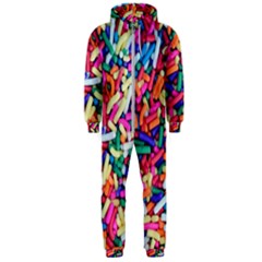 Colorful Candy Texture, Close-up Hooded Jumpsuit (men)