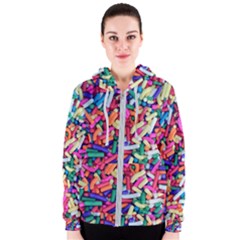 Colorful Candy Texture, Close-up Women s Zipper Hoodie