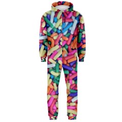 Colorful Candy Texture, Close-up Hooded Jumpsuit (men)