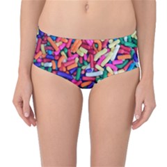 Colorful Candy Texture, Close-up Mid-waist Bikini Bottoms by kyorashop23