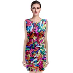 Colorful Candy Texture, Close-up Sleeveless Velvet Midi Dress