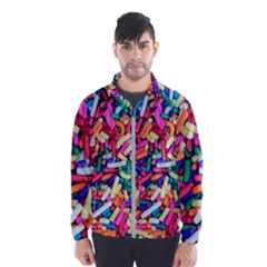 Colorful Candy Texture, Close-up Men s Windbreaker