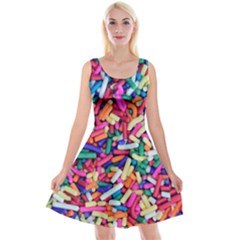 Colorful Candy Texture, Close-up Reversible Velvet Sleeveless Dress