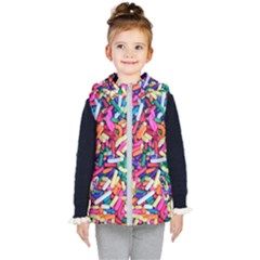 Colorful Candy Texture, Close-up Kids  Hooded Puffer Vest