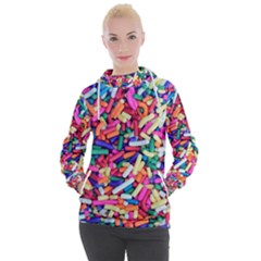 Colorful Candy Texture, Close-up Women s Hooded Pullover