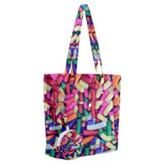 Colorful Candy Texture, Close-up Everyday Shoulder Bag With Pouch Bag