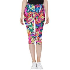 Colorful Candy Texture, Close-up Inside Out Lightweight Velour Capri Leggings  by kyorashop23