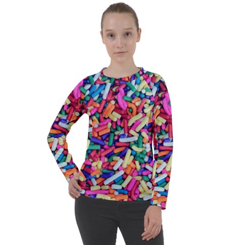 Colorful Candy Texture, Close-up Women s Long Sleeve Raglan T-shirt by kyorashop23