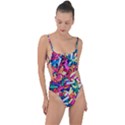 Colorful Candy Texture, Close-up Tie Strap One Piece Swimsuit View1