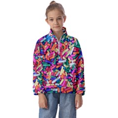 Colorful Candy Texture, Close-up Kids  Half Zip Hoodie