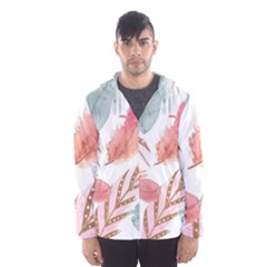 Feathers, Boho, Cute, Feather, Pastel Men s Hooded Windbreaker