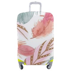 Feathers, Boho, Cute, Feather, Pastel Luggage Cover (medium) by kyorashop23