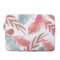 Feathers, Boho, Cute, Feather, Pastel 14  Vertical Laptop Sleeve Case With Pocket