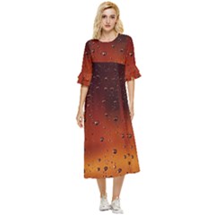 Water Drops, Lui, Amazing Double Cuff Midi Dress