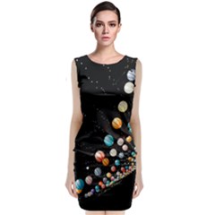 Ballons Night Party Sleeveless Velvet Midi Dress