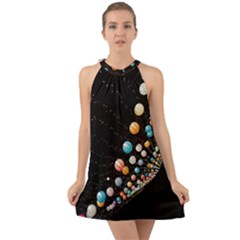 Ballons Night Party Halter Tie Back Chiffon Dress by kyorashop23