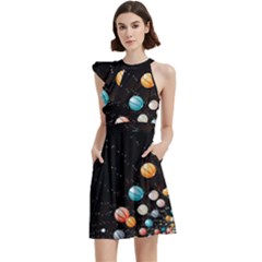 Ballons Night Party Cocktail Party Halter Sleeveless Dress With Pockets