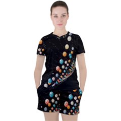 Ballons Night Party Women s T-shirt And Shorts Set