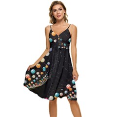 Ballons Night Party Sleeveless Tie Front Chiffon Dress by kyorashop23