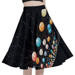 Ballons Night Party A-line Full Circle Midi Skirt With Pocket by kyorashop23