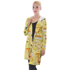 Marillo Pastel Zkt, Aesthetic, Stickers, Yellow Hooded Pocket Cardigan