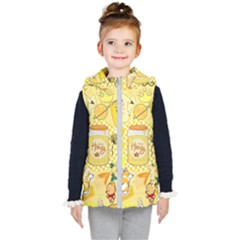 Marillo Pastel Zkt, Aesthetic, Stickers, Yellow Kids  Hooded Puffer Vest